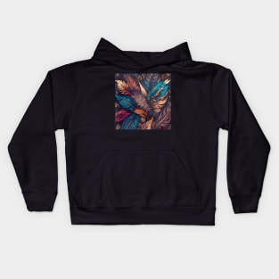 Boho-inspired feather pattern v2 Kids Hoodie